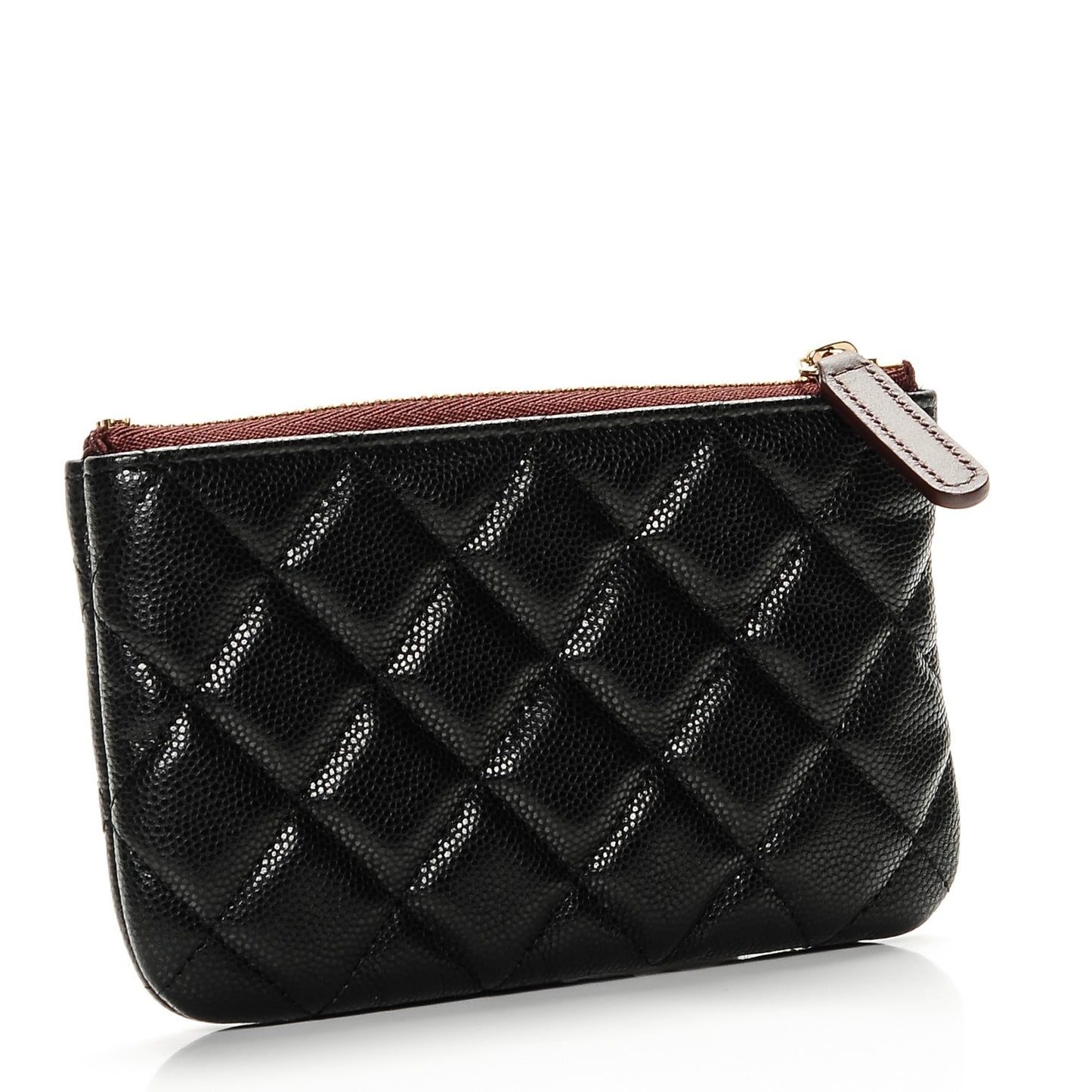 Caviar Quilted Small Cosmetic Case Black