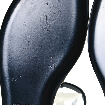 Saint Laurent Patent Calfskin Cassandra Monogram Sandals 36.5 Black 8 of 10