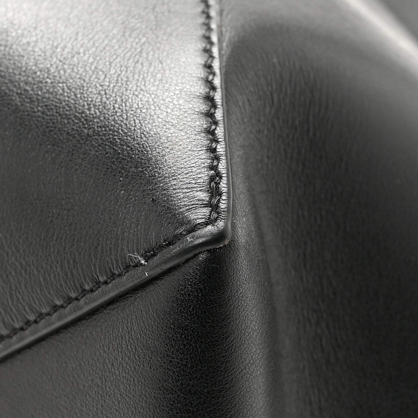 Shiny Calfskin Medium Puzzle Fold Tote Black