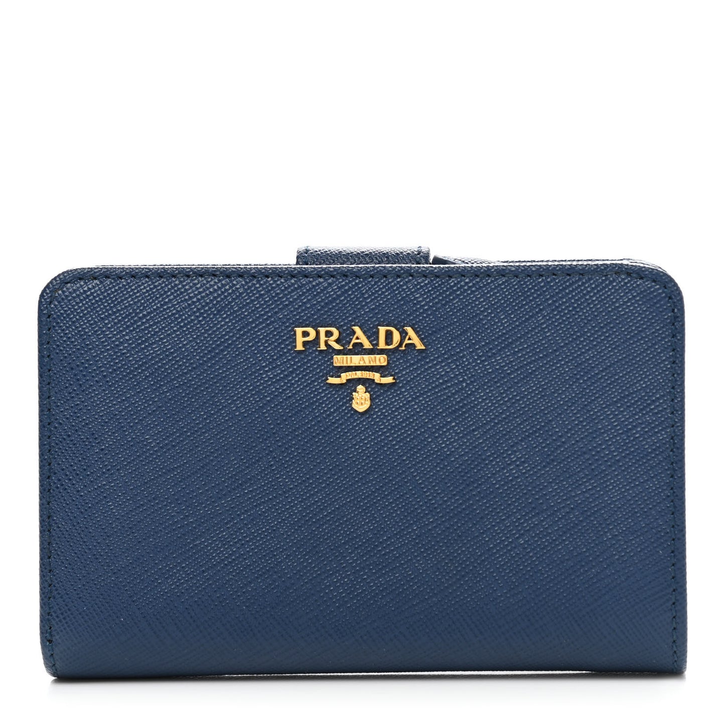 Saffiano Metal Compact Wallet Cobalto