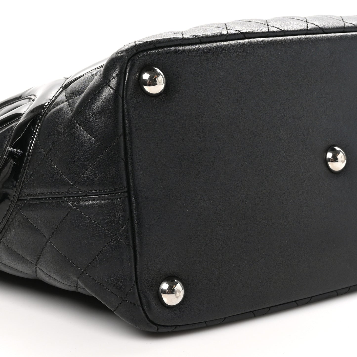 Calfskin Quilted Large Cambon Tote Black