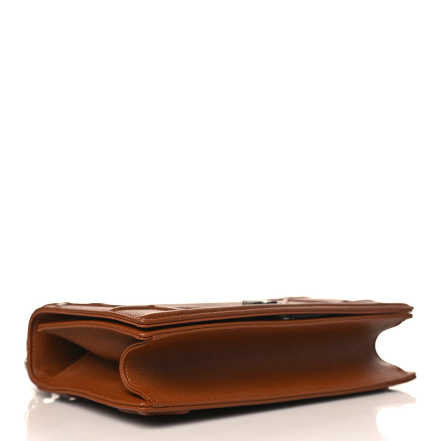 Grained Calfskin Medium Diorama Flap Bag Brown