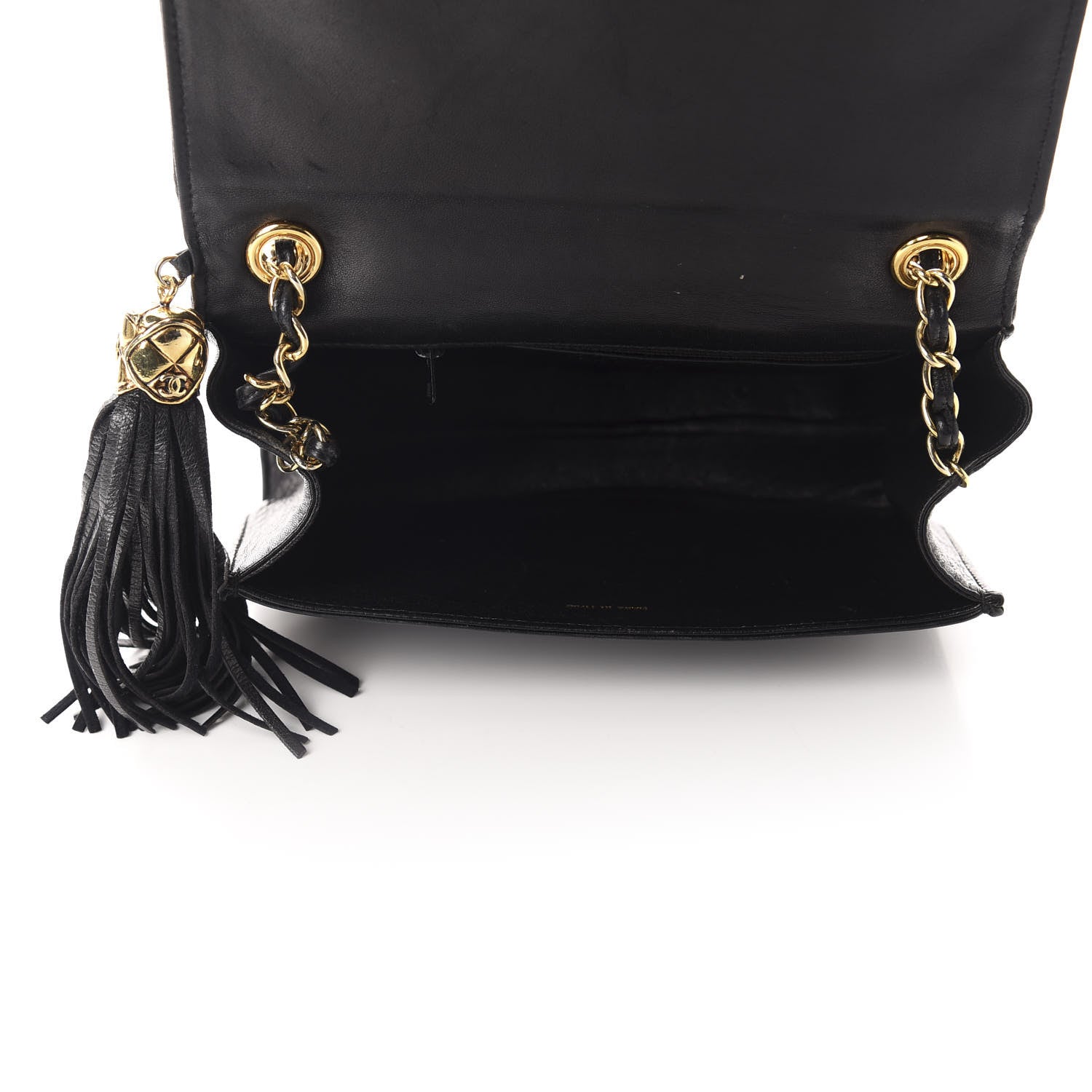 Chanel Lambskin Quilted Small Tassel Single Flap Black 5 of 11
