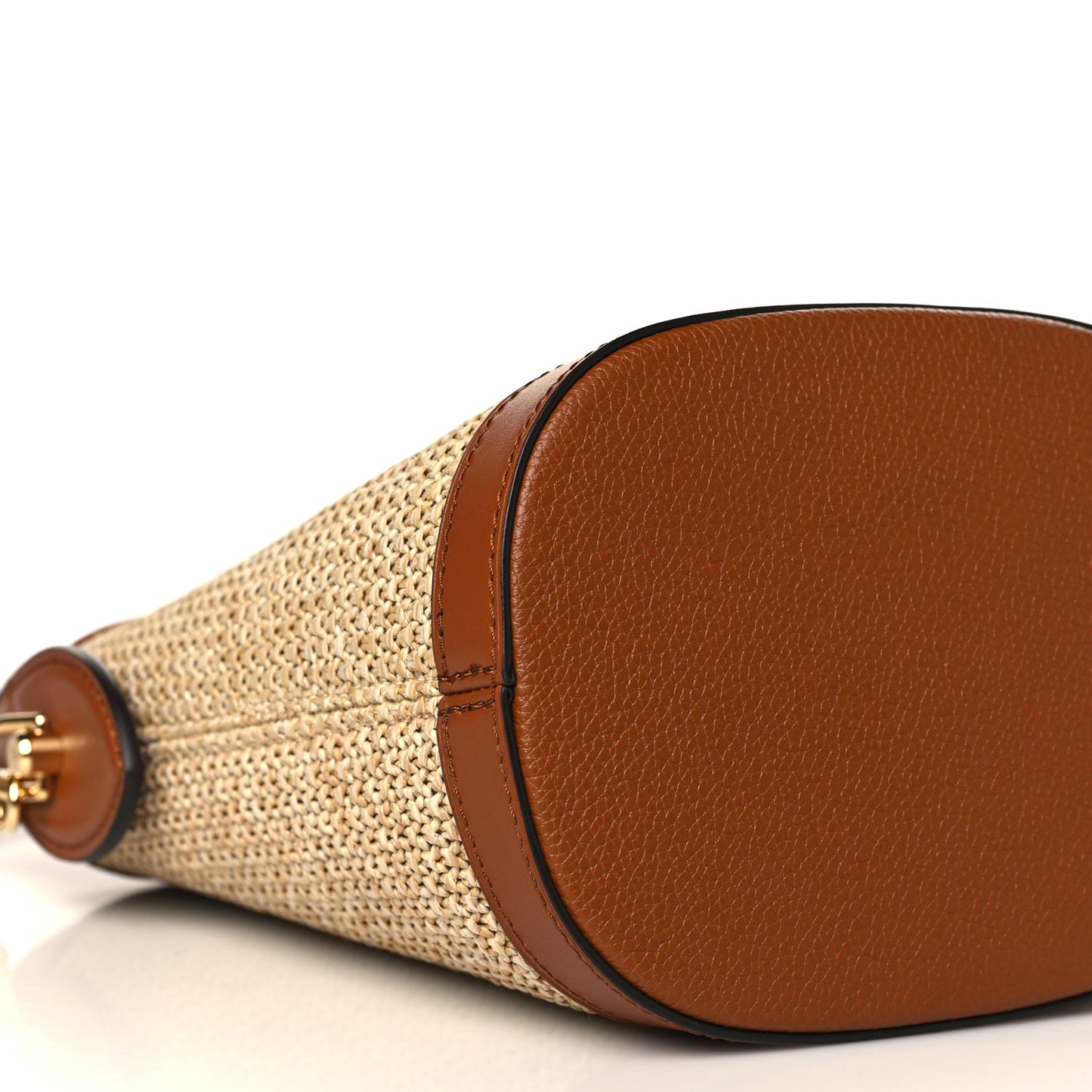 Kitted Raffia Petit Bucket Caramel
