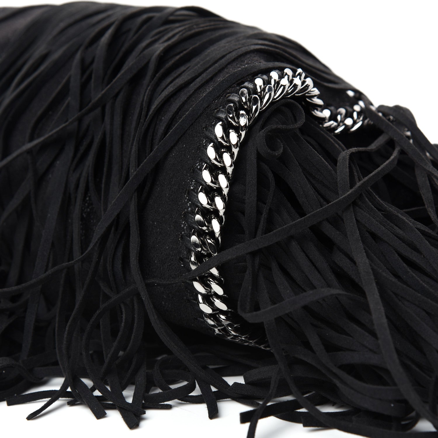 Stella McCartney Eco Suede Mini Fringe Falabella Tote Black 8 of 9