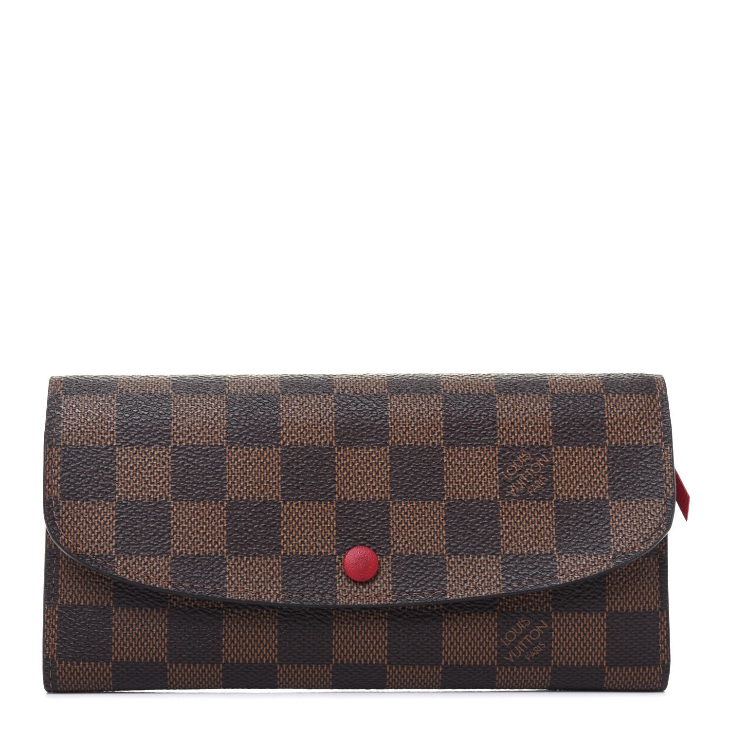 Louis Vuitton Damier Ebene Emilie Wallet Red 1 of 16
