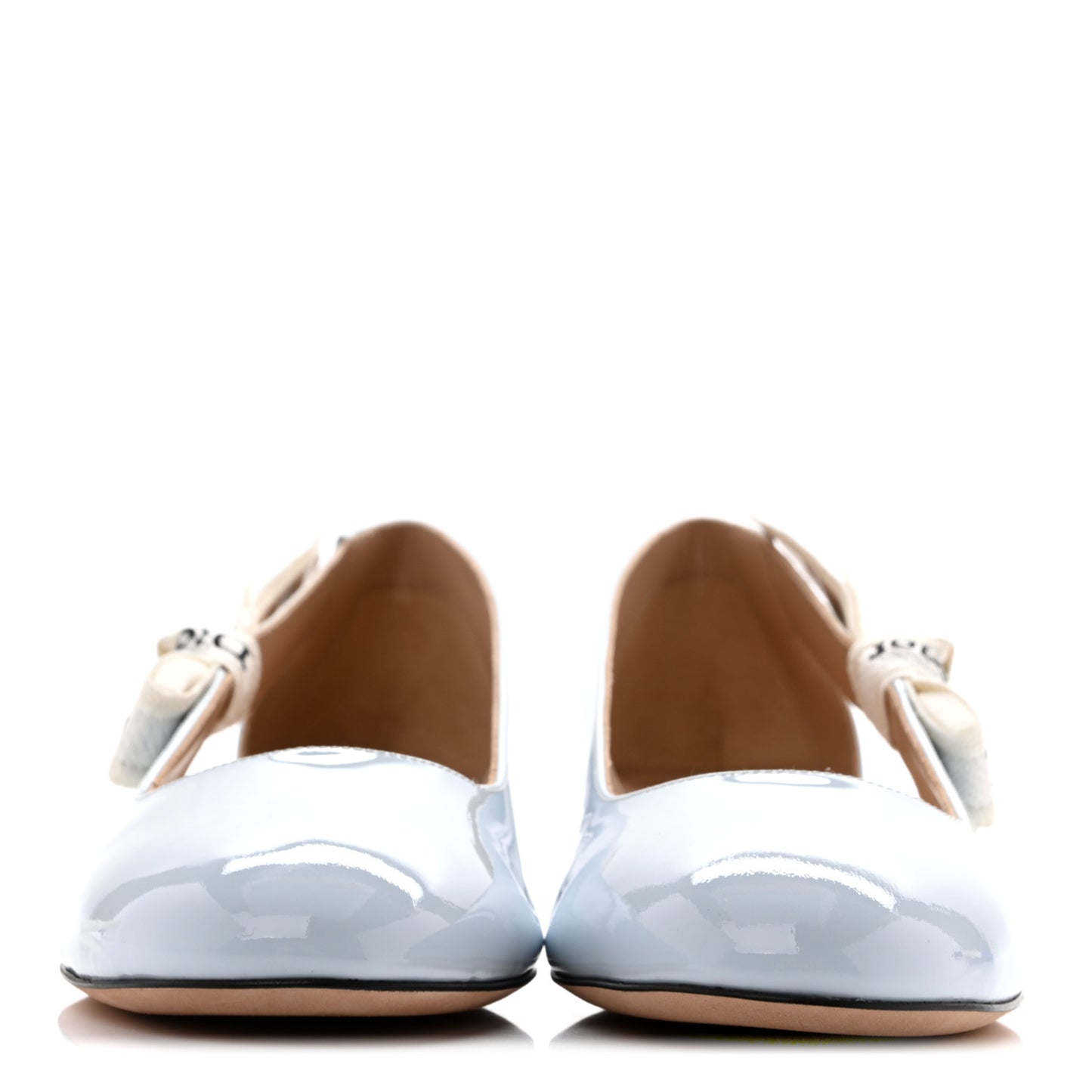 Patent Calfskin J'Adior 20mm Pumps 37.5 Ice Lagoon