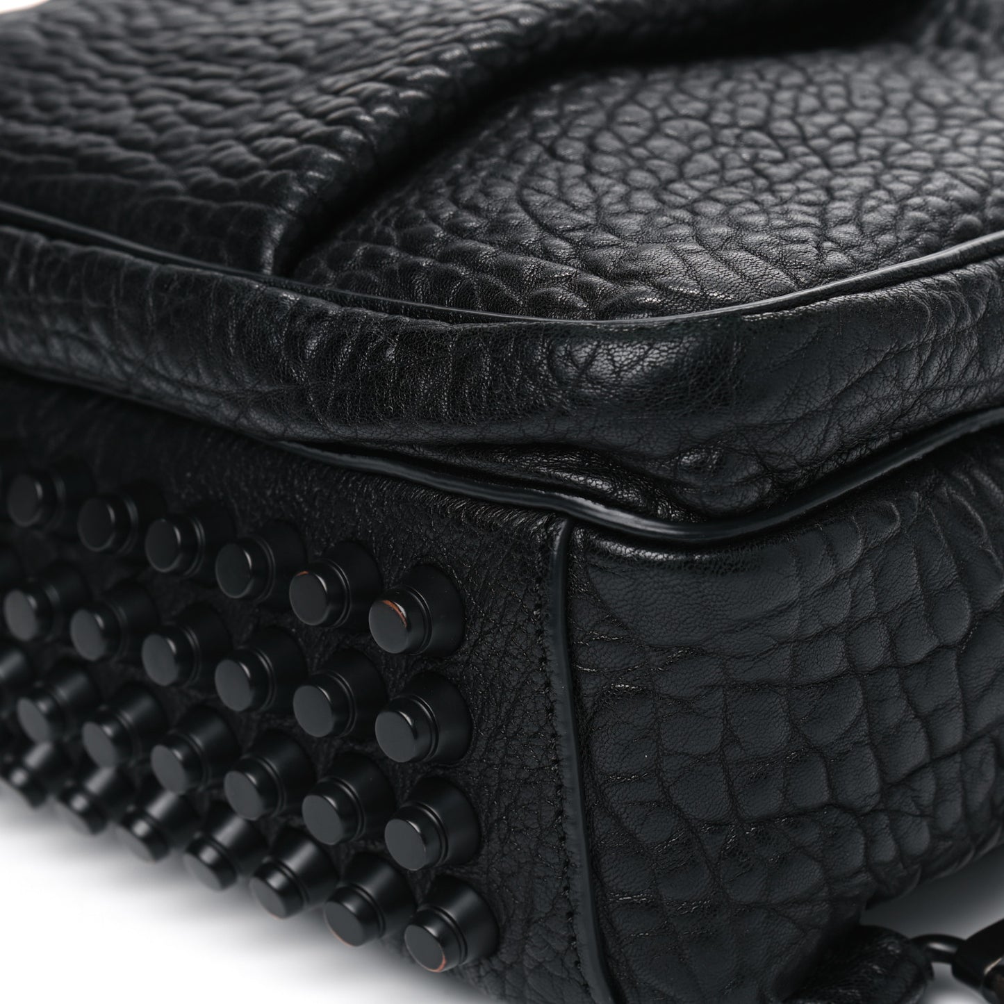 Pebbled Lambskin Dumbo Backpack Black Matte Black Hardware
