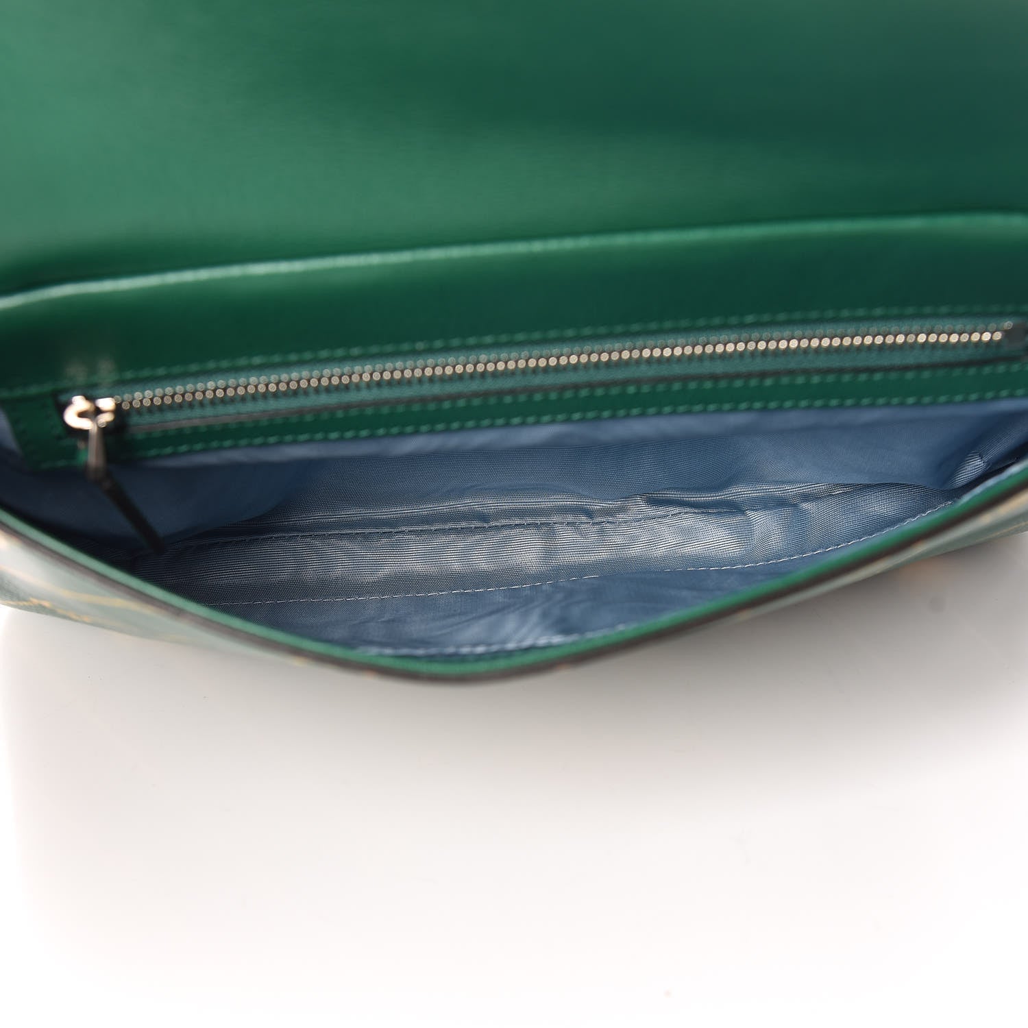 Gucci Calfskin Diagonal GG Medium Thiara Double Envelope Shoulder Bag Emerald Green Black 5 of 10