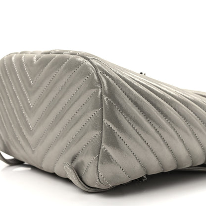 Chanel Iridescent Calfskin Chevron Quilted Small Urban Spirit Backpack Silver 9 of 9