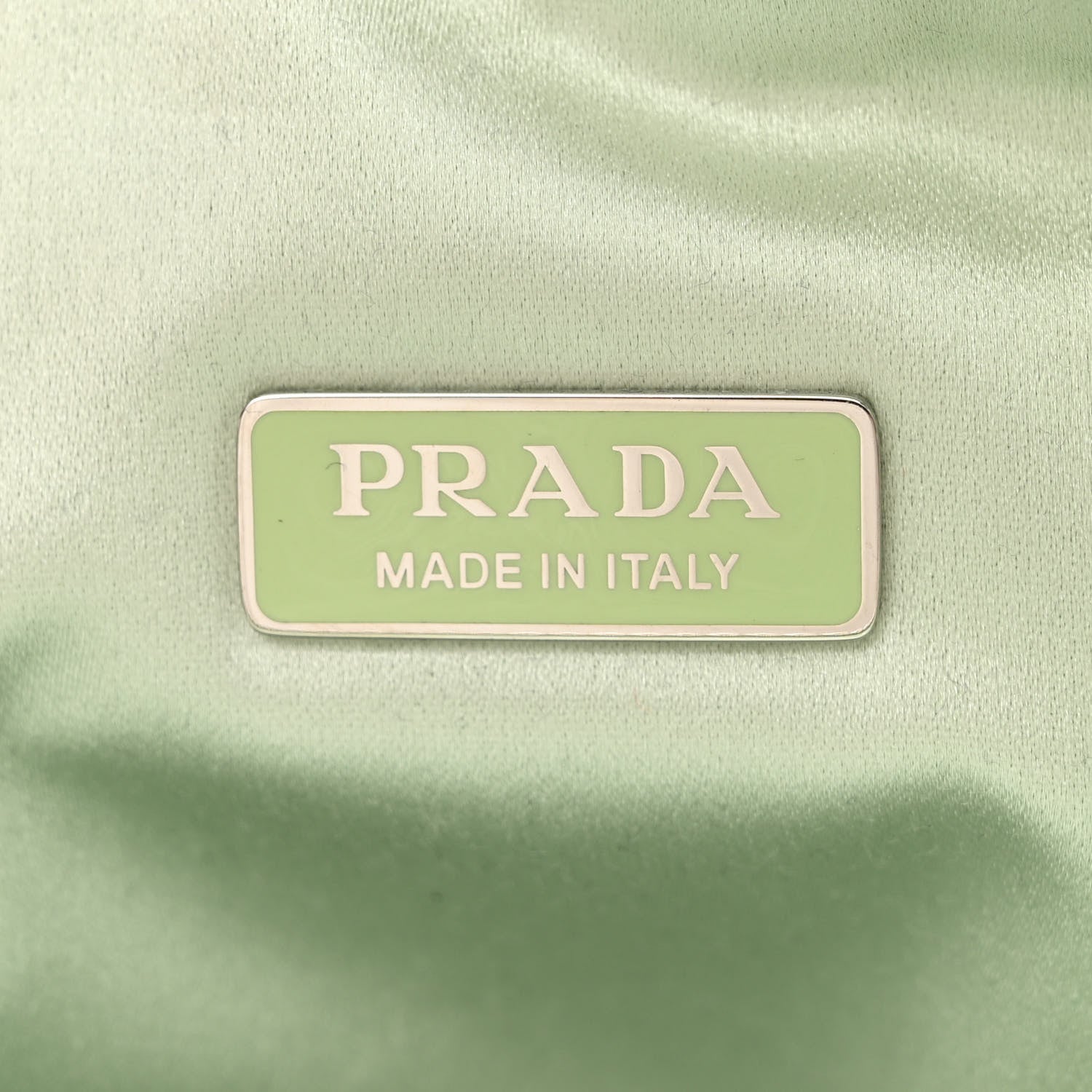 Prada Satin Crystal Triangle Pouch Acqua 6 of 10