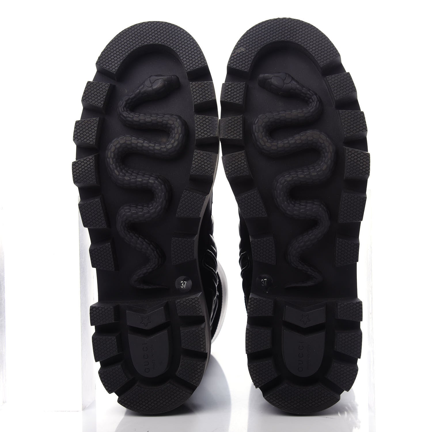 Gucci Nappa Frances GG Matelasse Platform Combat Boots 37 Black 6 of 11