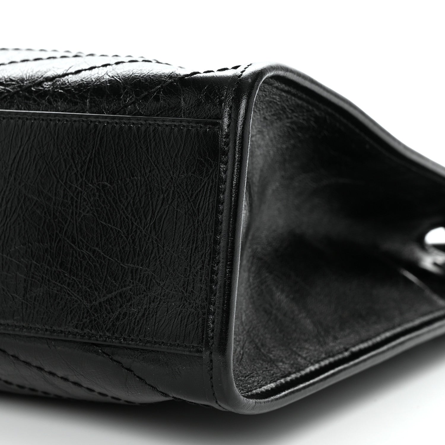 Saint Laurent Crinkled Calfskin Matelasse Monogram Medium Niki Shopper Tote Black 10 of 10