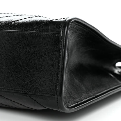 Saint Laurent Crinkled Calfskin Matelasse Monogram Medium Niki Shopper Tote Black 10 of 10