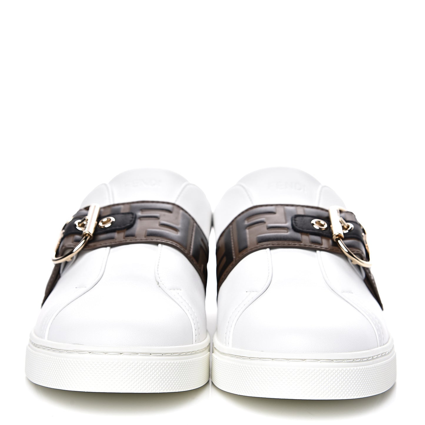 Vitello FF Embossed Womens Slip On Sneakers 41 Ultra White Maya Black