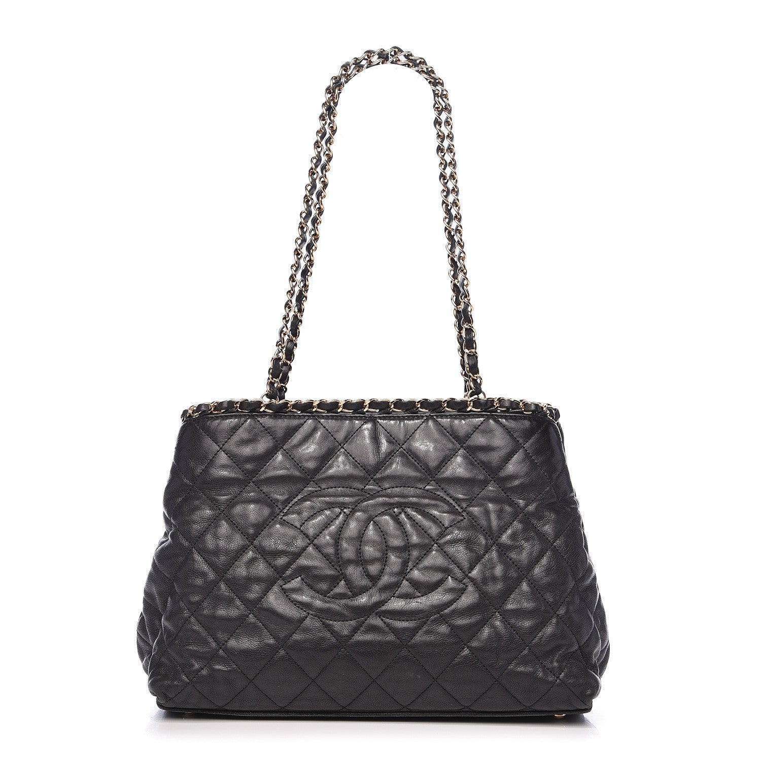 Chanel Calfskin Quilted Small Chain Me Tote Black 1 of 19