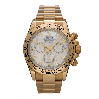 Rolex 18K Yellow Gold Diamond Mother of Pearl 40mm Oyster Perpetual Cosmograph Daytona Watch 116508 1 of 6