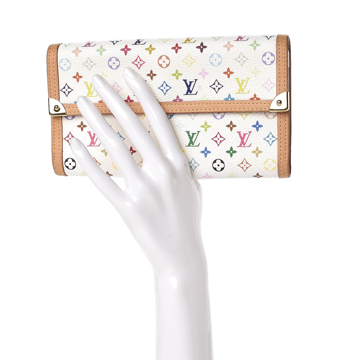 Louis Vuitton Monogram Multicolor Porte Tresor International Wallet White 2 of 6