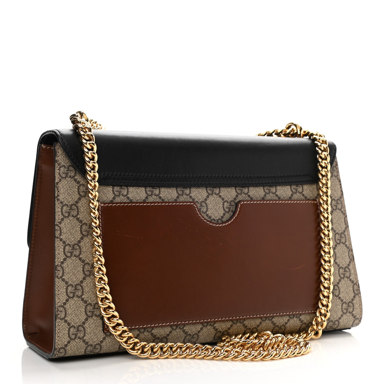 Gucci GG Supreme Monogram Calfskin Medium Padlock Shoulder Bag Beige Black Cuir 3 of 14