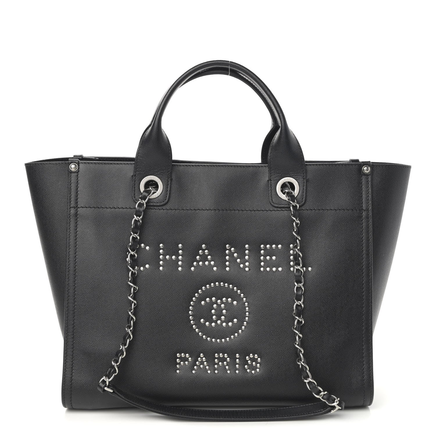 Chanel Caviar Small Studded Deauville Tote Black 1 of 11