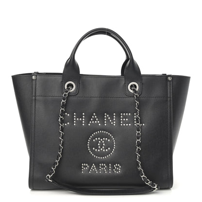 Chanel Caviar Small Studded Deauville Tote Black 1 of 11