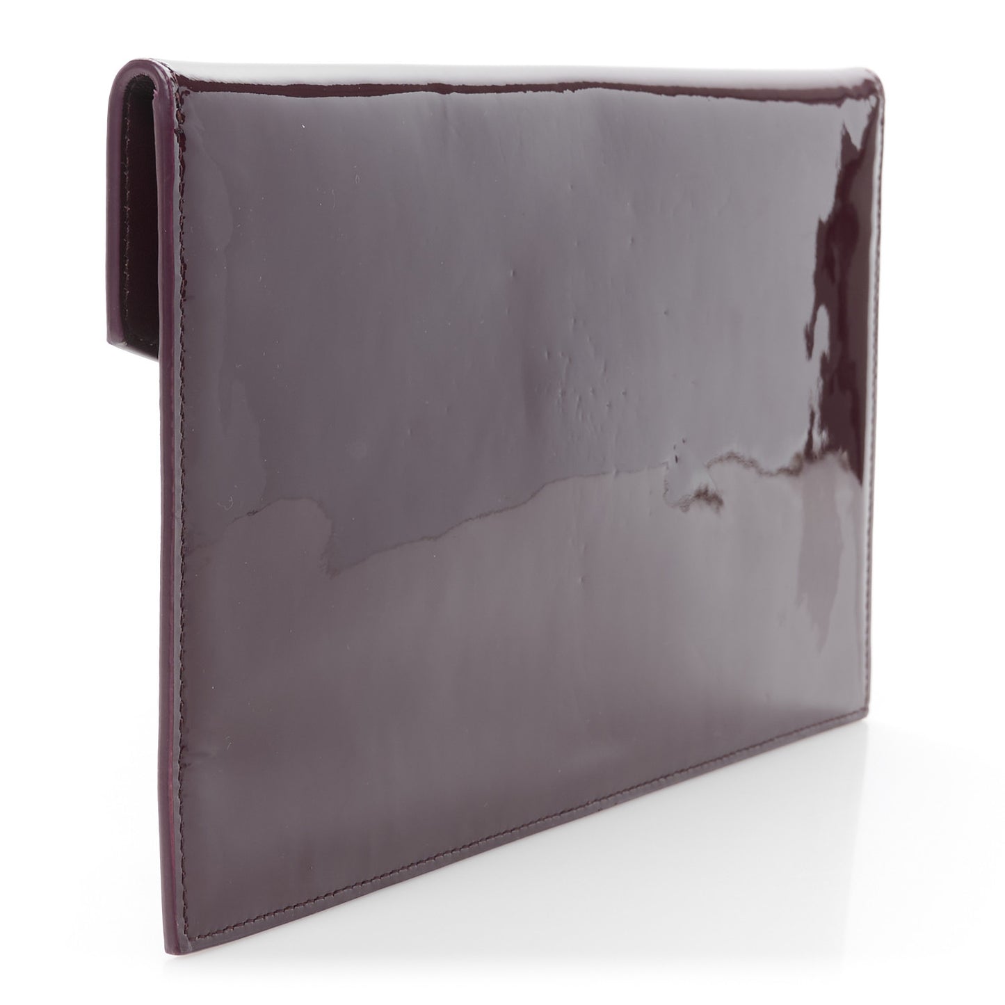 Patent Calfskin Monogram Uptown Clutch Dark Red Wine