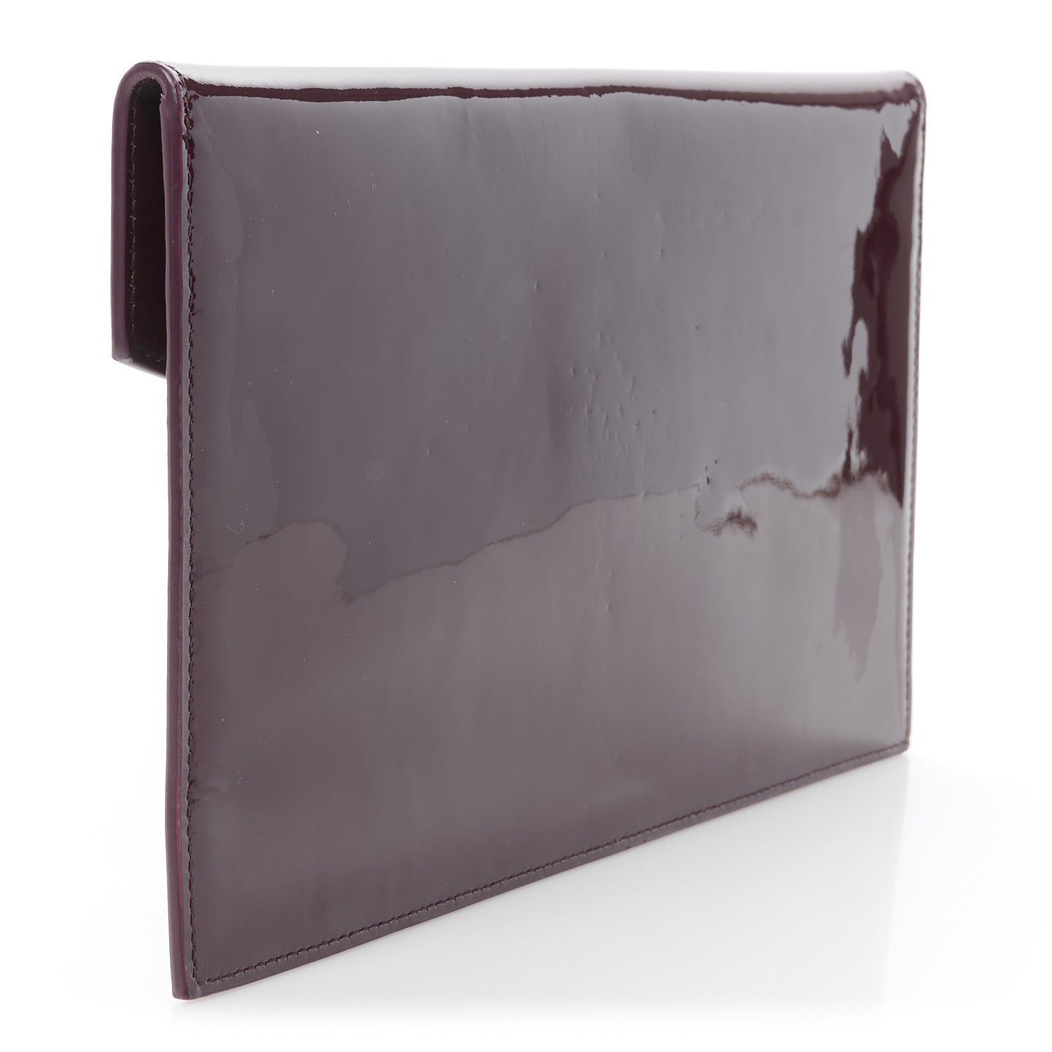 Saint Laurent Patent Calfskin Monogram Uptown Clutch Dark Red Wine 3 of 8