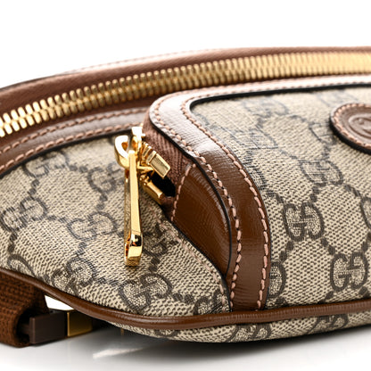 Gucci GG Supreme Monogram Textured Calfskin Retro Interlocking G Belt Bag Beige Ebony Brown Sugar 9 of 10