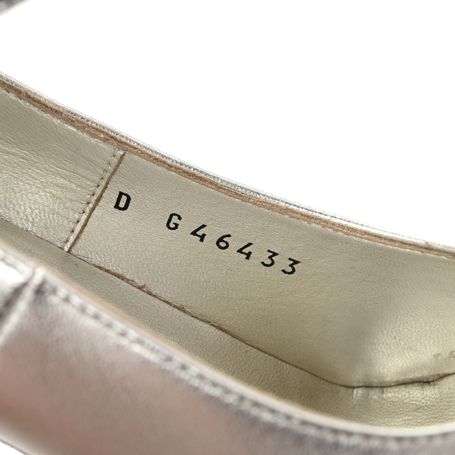 Chanel Laminated Lambskin Grosgrain Cap Toe CC Mary Jane Pumps 37 Silver Black 9 of 9