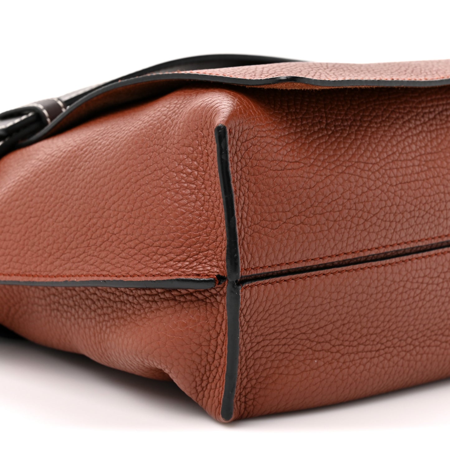 Soft Grained Calfskin Military Messenger Bag Cognac