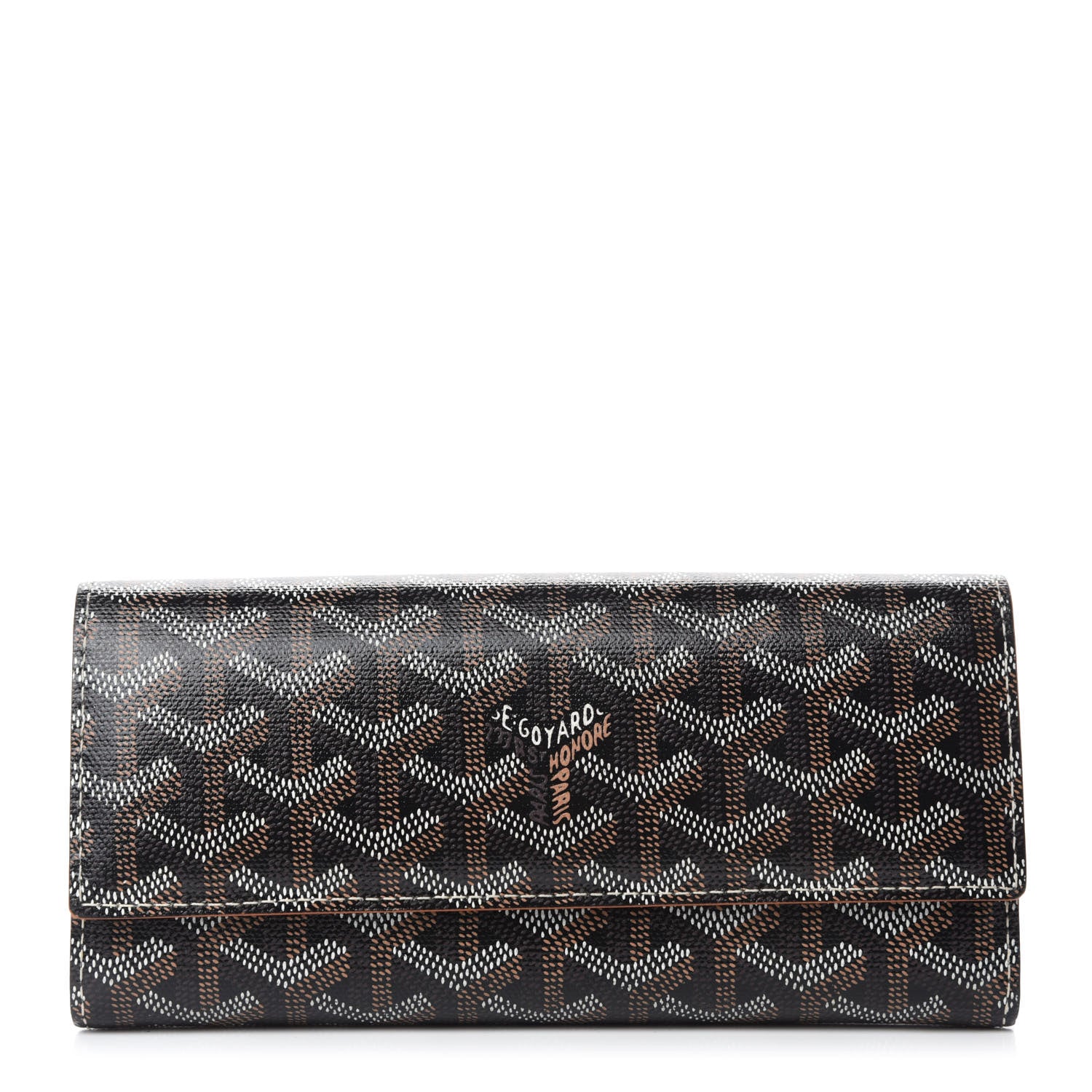 Goyard Goyardine Varenne Long Wallet Black Gold 1 of 7