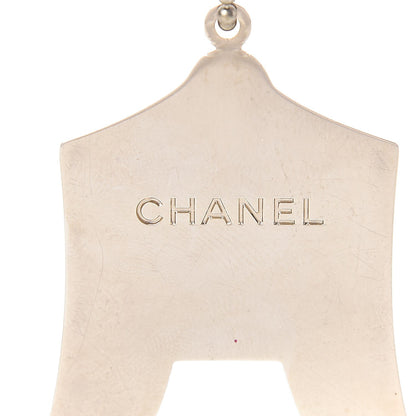 Chanel Enamel Circus Tent Bag Charm Pink Blue Silver 3 of 3