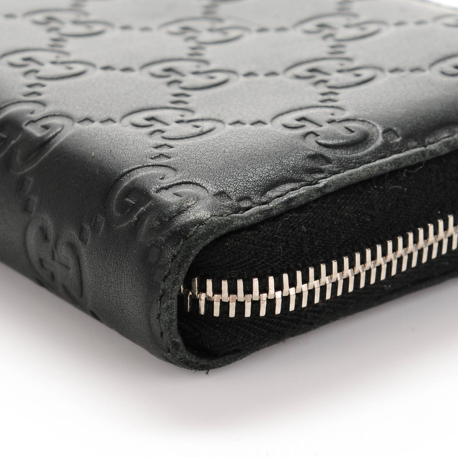 Gucci Guccissima Large Twins Zip Around Wallet Black 8 of 10