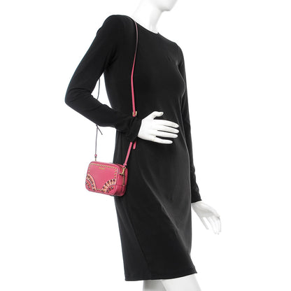 Prada Saffiano Crystal Embellished Mini Camera Crossbody Fuxia Geranio 2 of 8