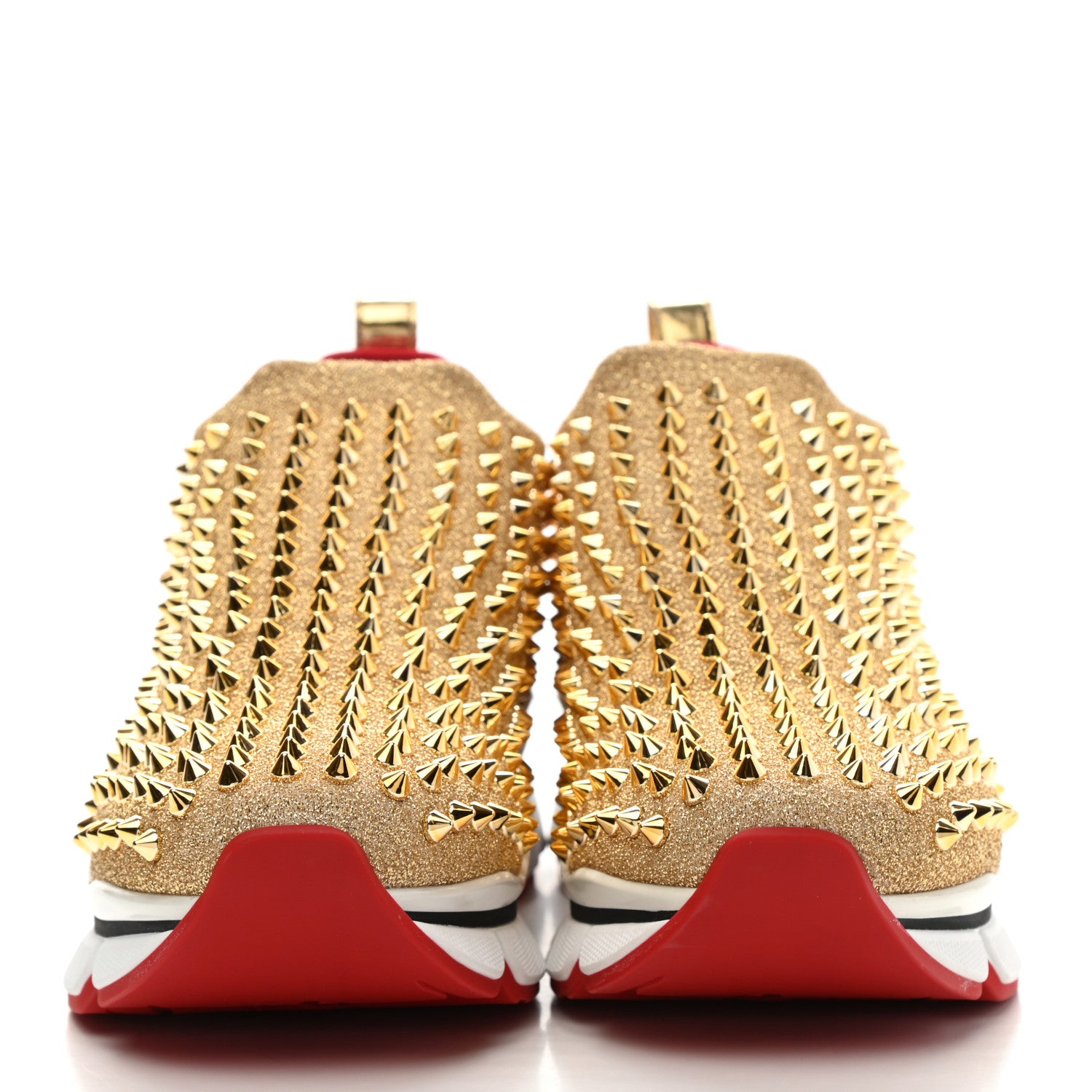 Christian Louboutin Neo Lame Spike Sock Donna Flat Sneakers 39.5 Gold 2 of 9