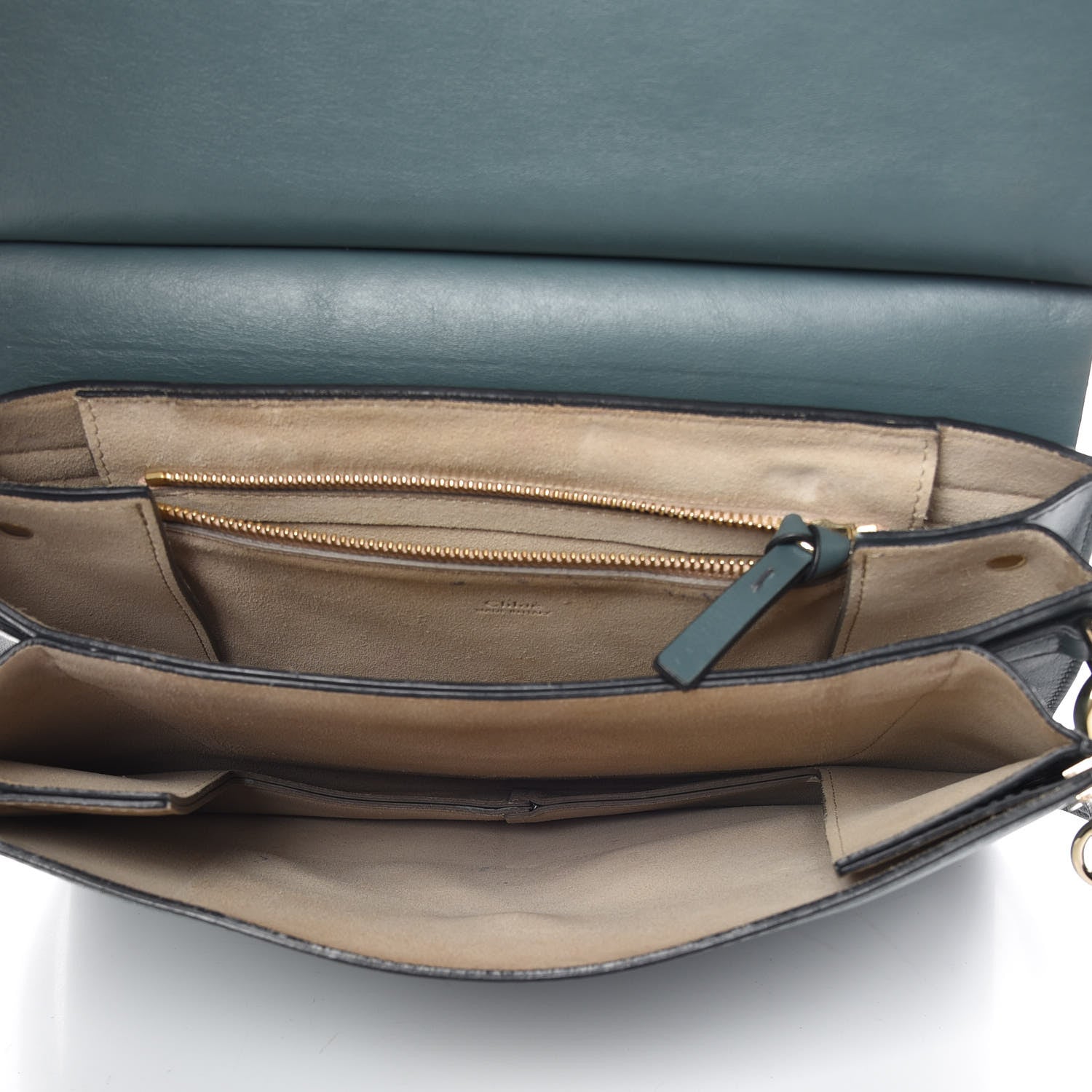 Chloe Suede Calfskin Medium Faye Shoulder Bag Cloudy Blue 7 of 13