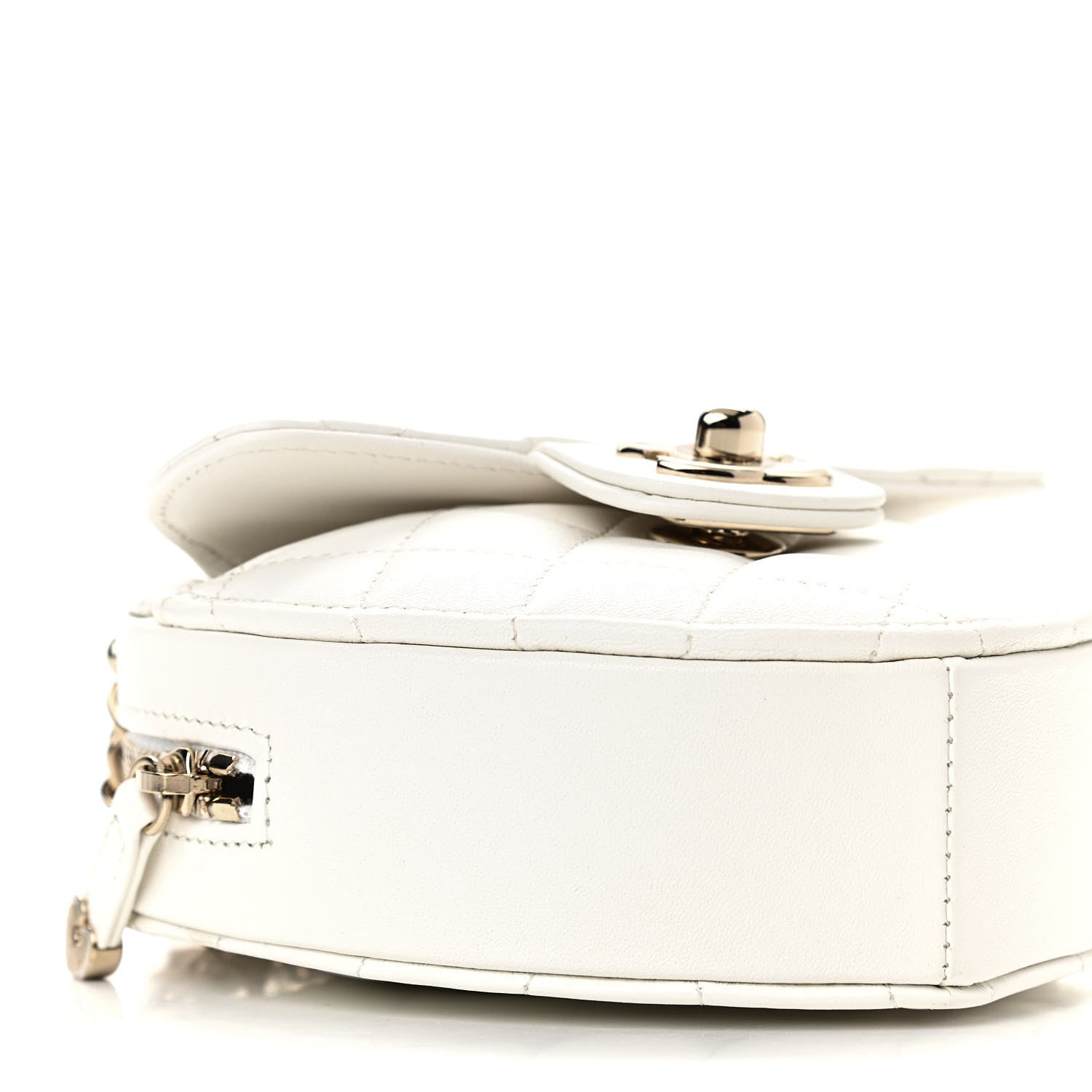 Chanel Lambskin Quilted CC In Love Heart Clutch With Chain White 9 of 11