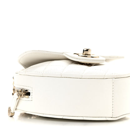 Chanel Lambskin Quilted CC In Love Heart Clutch With Chain White 9 of 11