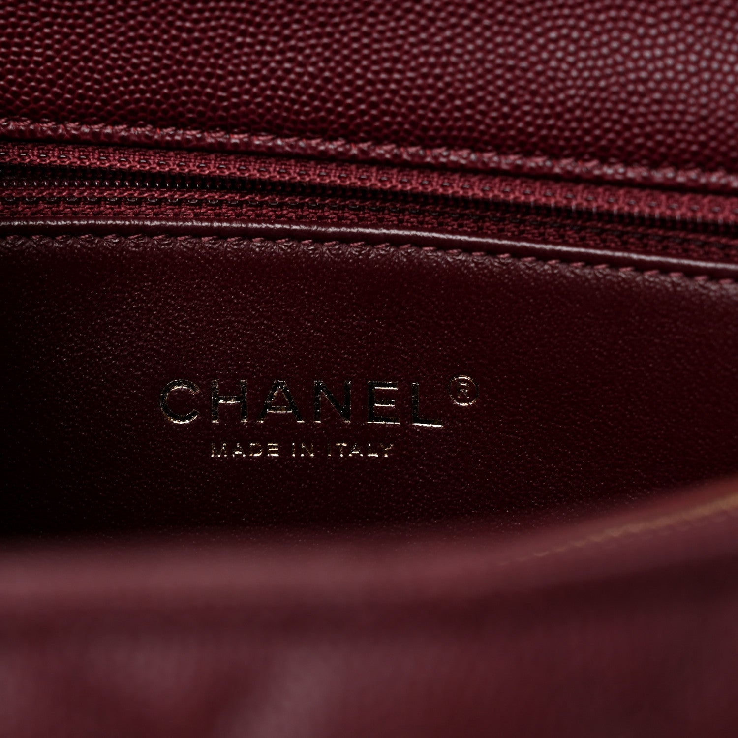 Chanel Caviar Lizard Quilted Medium Coco Handle Flap Burgundy 6 of 11