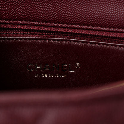 Chanel Caviar Lizard Quilted Medium Coco Handle Flap Burgundy 6 of 11