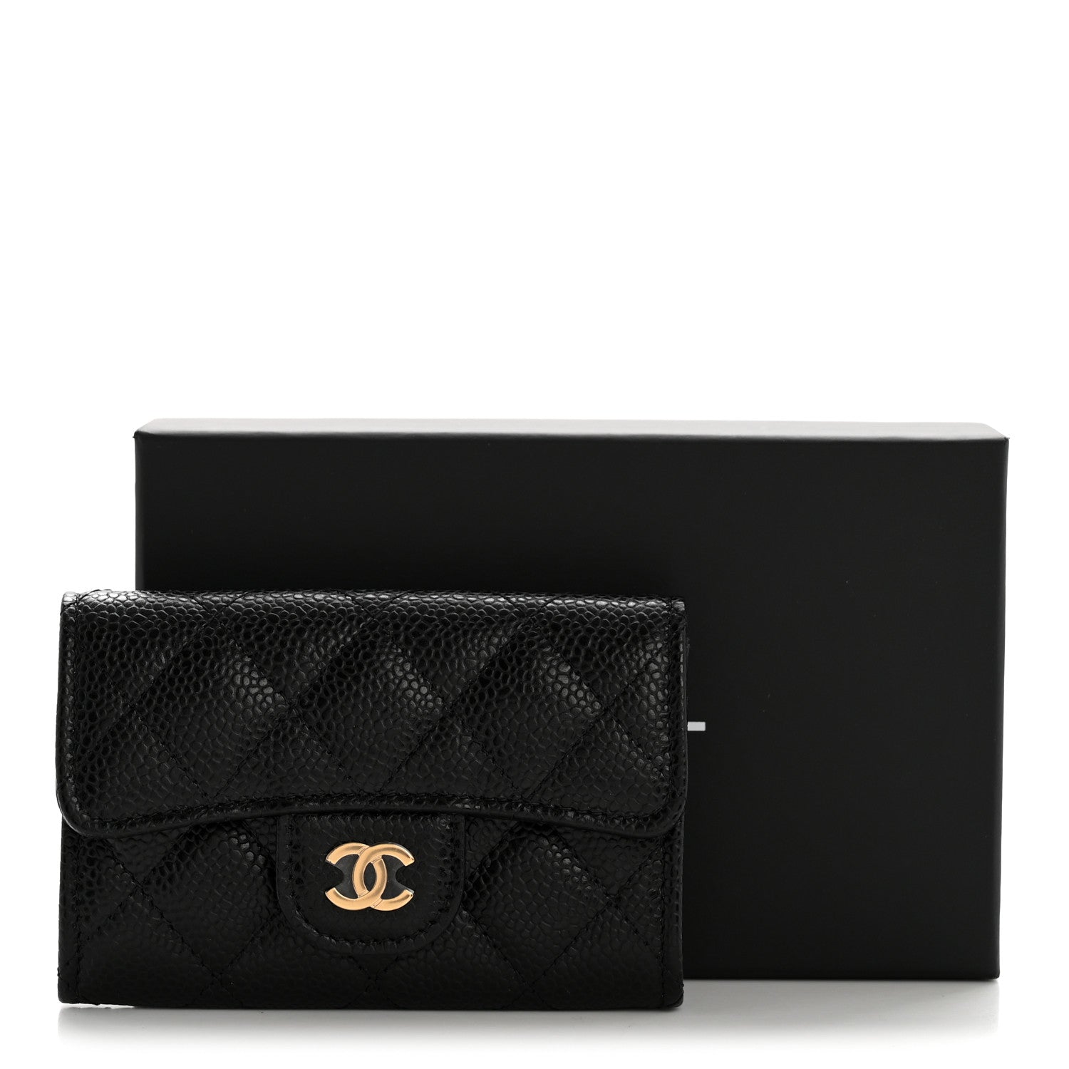 Chanel Caviar Quilted Flap Card Holder Wallet Black 9 of 9