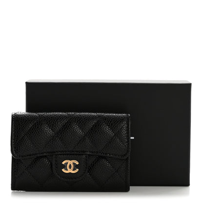 Chanel Caviar Quilted Flap Card Holder Wallet Black 9 of 9