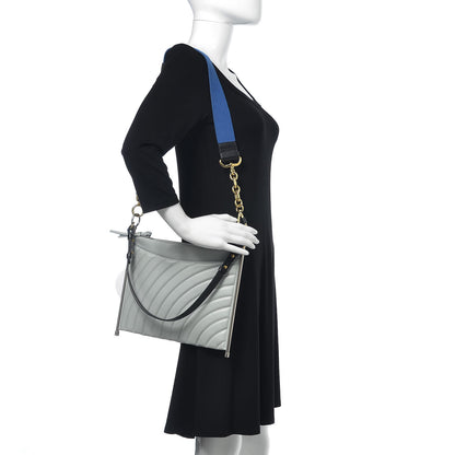 Chloe Smooth Calfskin Quilted Medium Roy Clutch Airy Grey 2 of 9