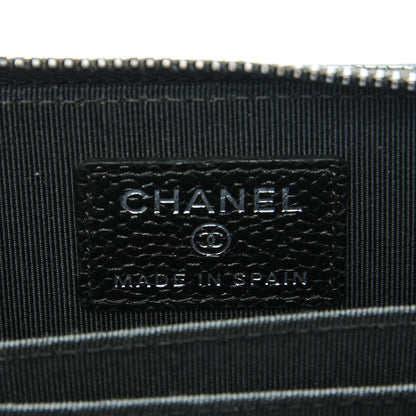 Chanel Metallic Caviar Quilted Zip Coin Purse Dark Charcoal 6 of 8