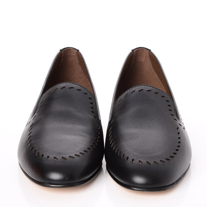 Hermes Calfskin Ovale Moccasin Loafers 36.5 Black 2 of 8