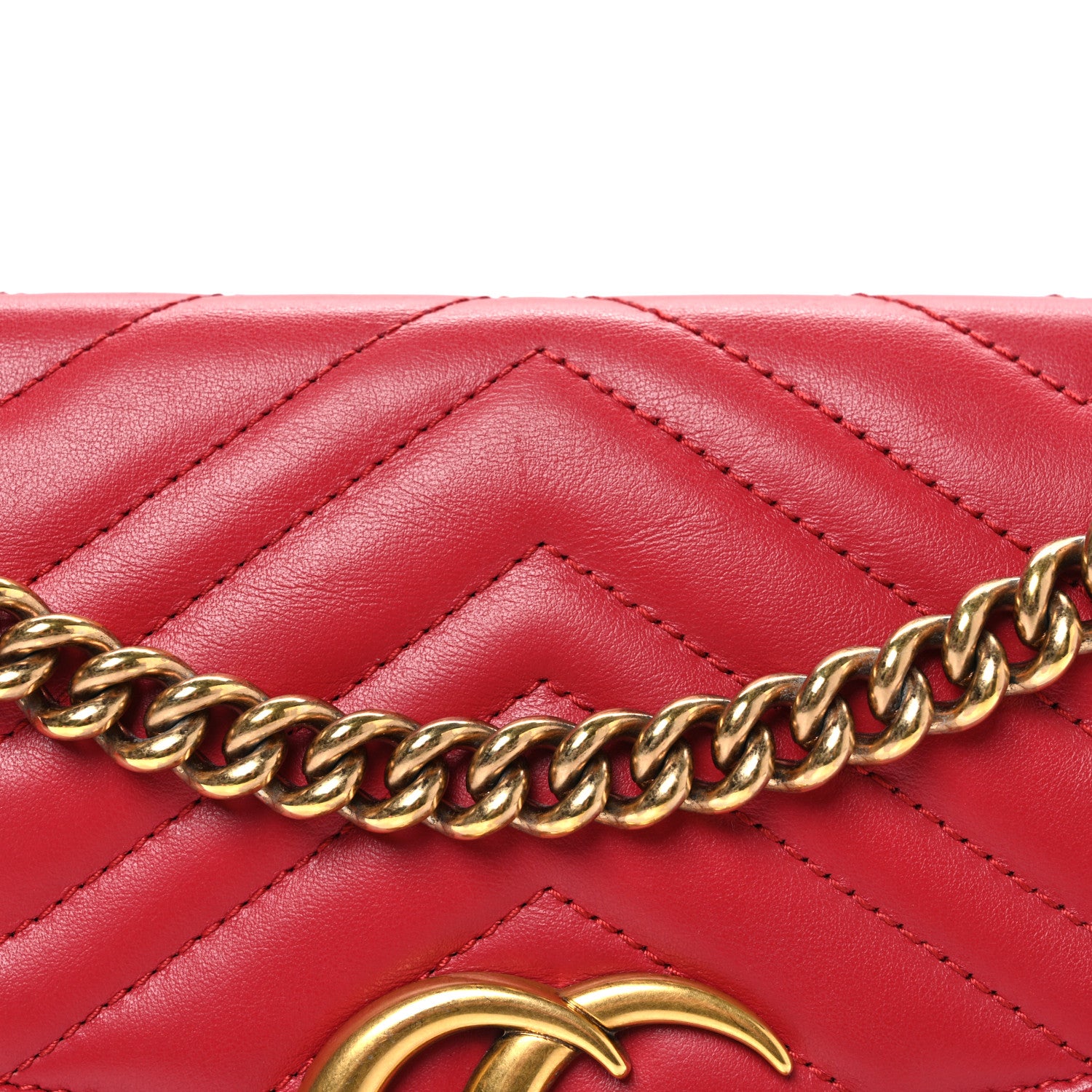 Gucci Calfskin Matelasse Small GG Marmont Shoulder Bag Hibiscus Red 8 of 10
