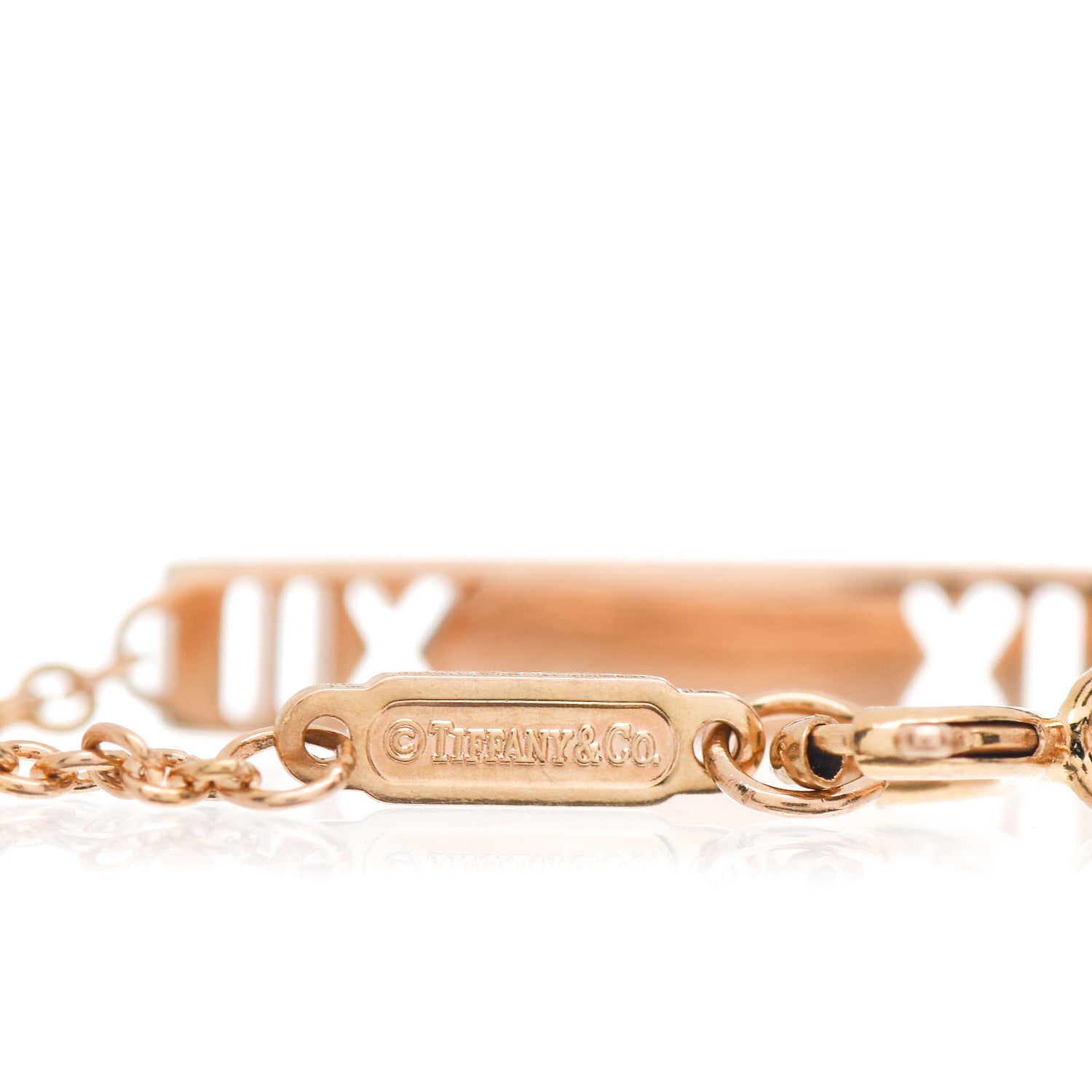Tiffany 18K Rose Gold Diamond Atlas Bar Pierced Bracelet 4 of 4