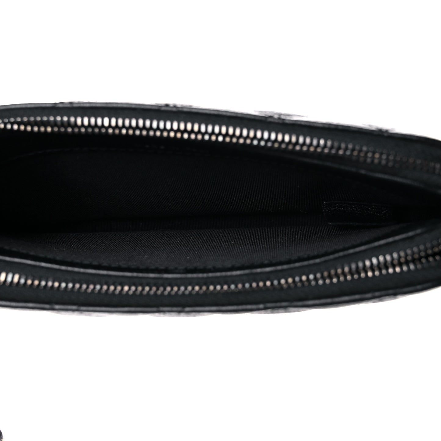 Patent Goatskin Quilted Small Gabrielle Clutch With Chain Black