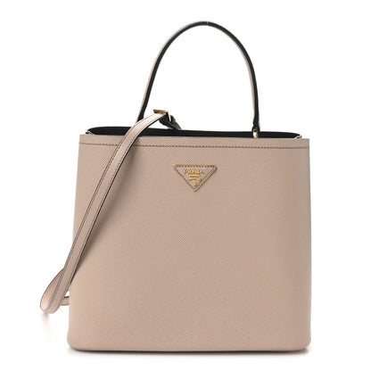 Prada Saffiano Cuir Medium Panier Bucket Bag Cipria Black 1 of 8