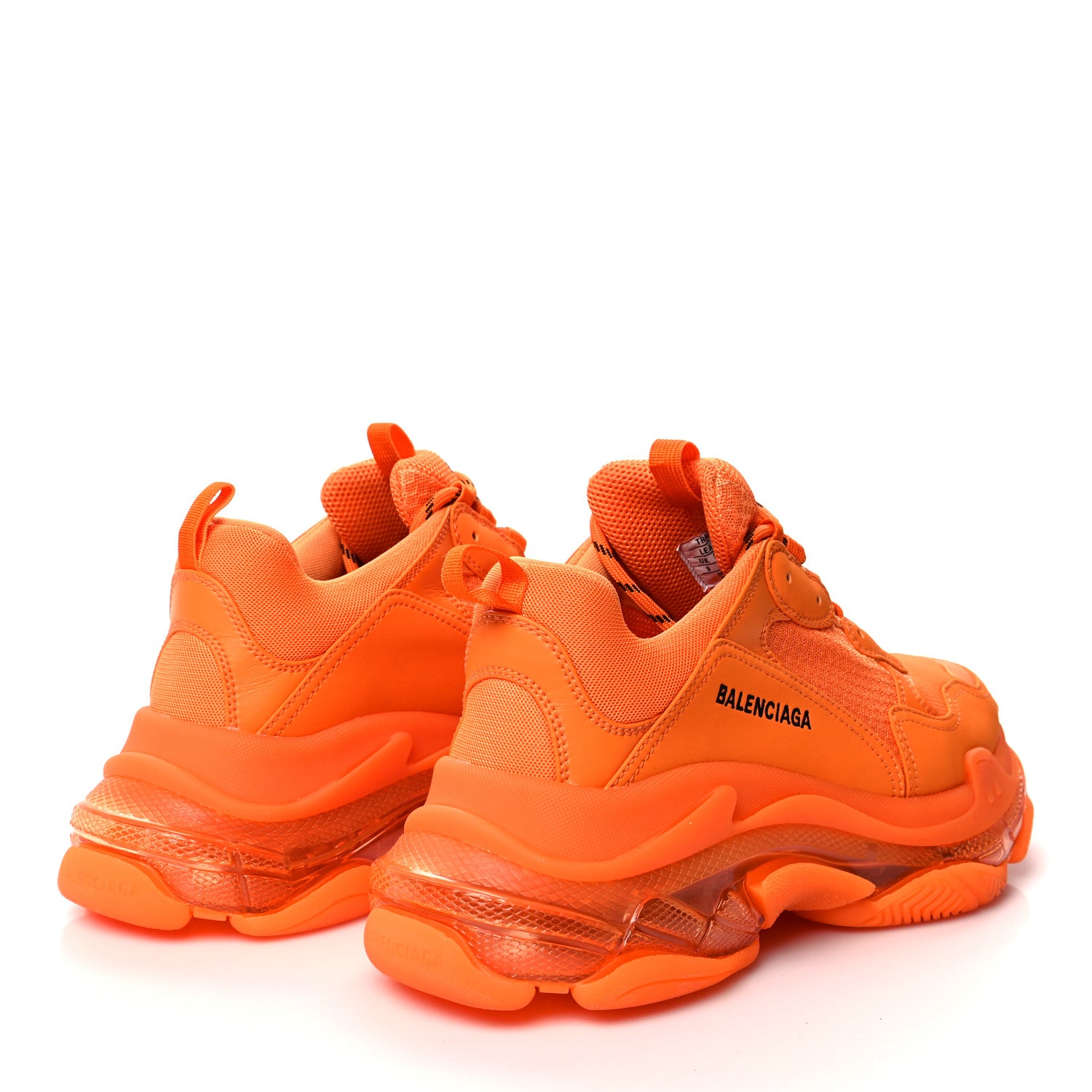 Balenciaga Fabric Mesh Clear Sole Mens Triple S Sneakers 43 Orange Black 4 of 11